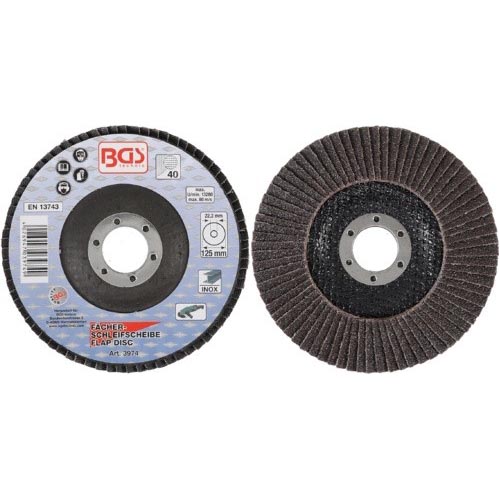 BGS Lamellás Csiszolótárcsa 125mm K40 Rozsdamentes Acélhoz BGS Lamellás Csiszolótárcsa 125mm K40 Rozsdamentes Acélhoz