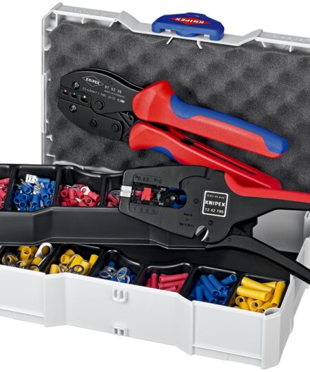 Knipex 97 90 22 Villanyszerelő Szerszámkészlet Kábelcsupaszolóval és Préselő Fogóval, Systainer Kofferben