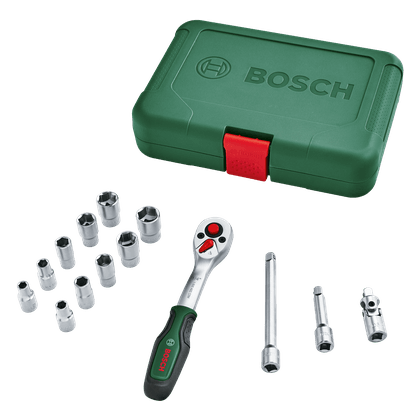 Bosch 1/4" Racsnis Dugókulcs Készlet, 14 részes