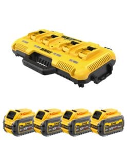 DeWalt DCB104T4-QW négyszeres gyorstöltő 4 db 54V 6.0 Ah FLEXVOLT akkumulátorral