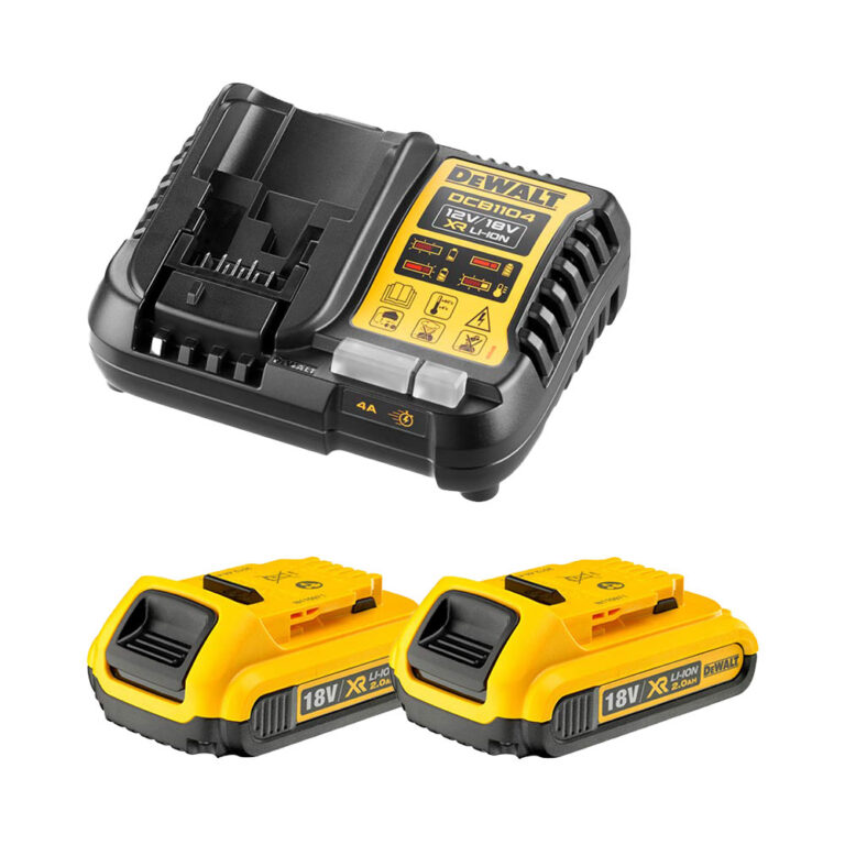 DeWalt DCB1104D2 18V Akkumulátor és Töltő Készlet (2x 2.0 Ah)