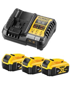 DeWalt DCB1104P3 Akkumulátor és Töltő Készlet – 3x 18V 5.0Ah Li-Ion Akkuval és 4A Töltővel