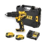 DeWalt DCD778P2T 18V szénkefe nélküli akkus ütvefúró-csavarozó 2x 5,0 Ah akkuval, töltővel és TSTAK kofferrel
