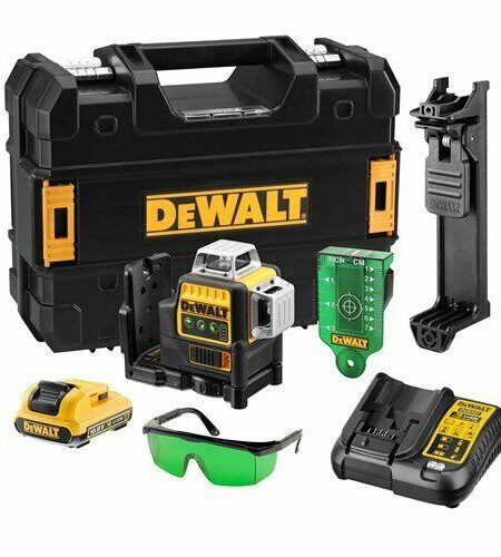 DeWalt DCE089D1G-QW 12V Akkus 3x360° Zöld Vonalas Lézer Szett