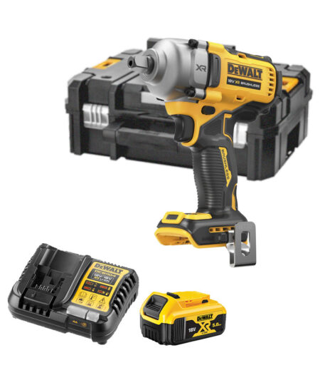DeWalt DCF892P1T-QW 18V Akkus Ütvecsavarozó 1/2" befogással, 1x 5Ah akkuval, töltővel és TSTAK kofferrel