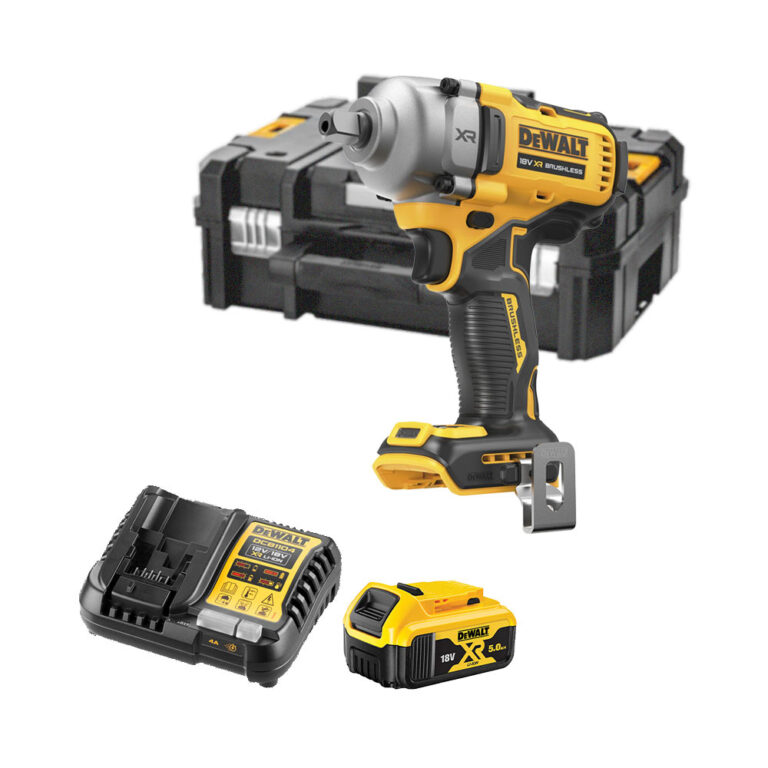DeWalt DCF892P1T-QW 18V Akkus Ütvecsavarozó 1/2" befogással, 1x 5Ah akkuval, töltővel és TSTAK kofferrel