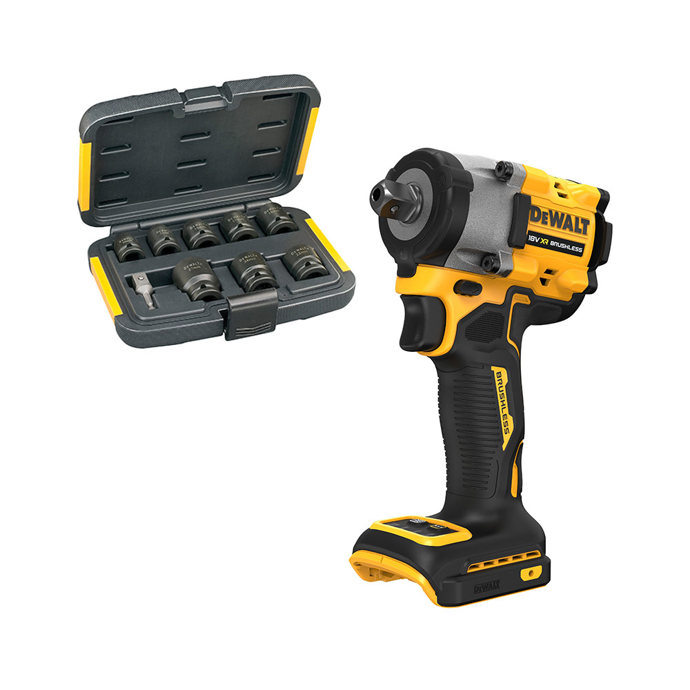 DeWalt DCF922N-XJ 18V Akkus Ütvecsavarozó 1/2" + 9 részes Ütésálló Dugókulcs Készlet DeWalt DCF922N-XJ 18V Akkus Ütvecsavarozó 1/2" + 9 részes Ütésálló Dugókulcs Készlet