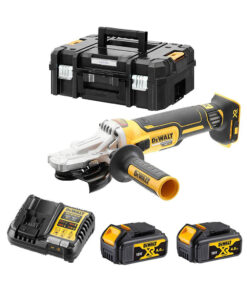 DeWalt DCG405FM2 18V XR Akkus Kefe Nélküli Sarokcsiszoló 125 mm, 2x 4Ah Akkuval és Kofferrel