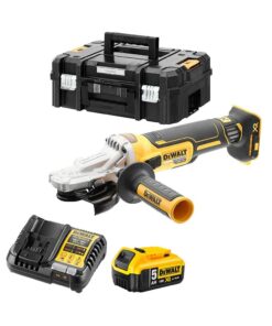 DeWalt DCG405FP1 18V XR Akkus Sarokcsiszoló 125mm, 5Ah Akkuval és TSTAK Kofferrel