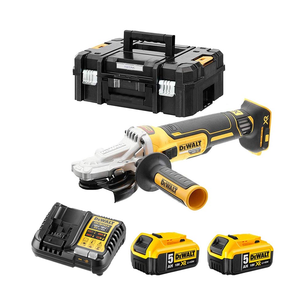DeWalt DCG405FP2 18V XR Akkus Sarokcsiszoló, 125 mm, 2x 5Ah Akkuval és Kofferrel DeWalt DCG405FP2 18V XR Akkus Sarokcsiszoló, 125 mm, 2x 5Ah Akkuval és Kofferrel