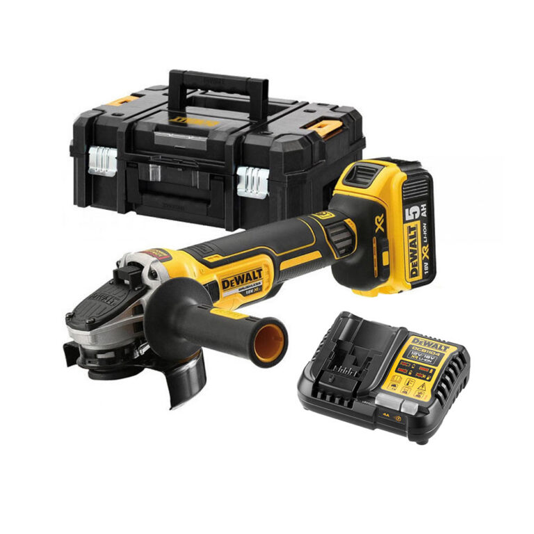 DeWalt DCG405P1 Akkus Sarokcsiszoló 18V, 125mm, 1x 5Ah Akkuval és Kofferrel