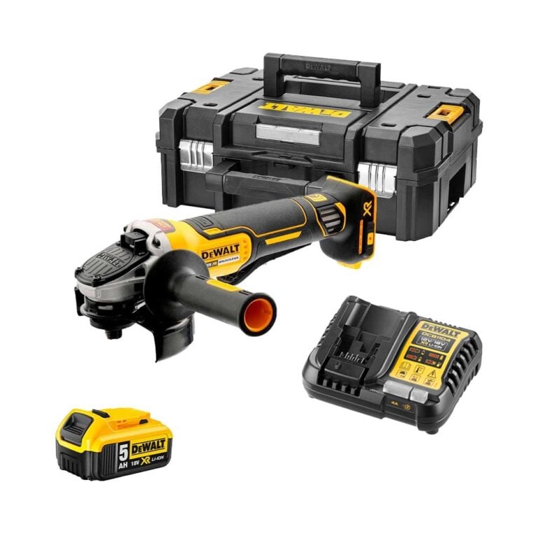 DeWalt DCG406P1 18V XR 125 mm Akkus Sarokcsiszoló Szett 5.0 Ah Akkumulátorral és Töltővel