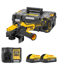 DeWalt DCG409H2T 18V Akkus Sarokcsiszoló, 125mm, 2x 5.0Ah POWERSTACK Akkuval és TSTAK Kofferrel