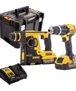 DeWalt DCK206M2T 18V Akkus Ütvefúró-csavarozó és SDS Plus Ütvefúró Készlet 2x 4Ah Akkumulátorral