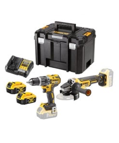DeWalt DCK2080P2T 18V XR Akkus Fúró-csavarozó és Sarokcsiszoló Készlet, 2x 5Ah Akkuval