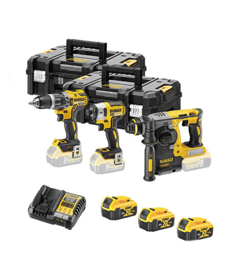DeWalt DCK368P3T-QW 18V XR Akkus Szerszámkészlet (DCD796, DCF887, DCH273) 3x 5.0Ah Akkuval