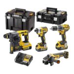 DeWalt DCK422P3T-QW 18V Gépcsomag: DCD796 + DCF887 + DCG405 + DCH273, 3× 5Ah akkuval