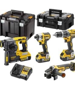 DeWalt DCK422P3T-QW 18V Gépcsomag: DCD796 + DCF887 + DCG405 + DCH273, 3× 5Ah akkuval