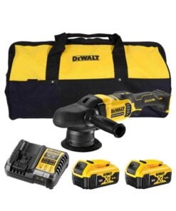 DeWalt DCM848P2 18V Akkus Excentercsiszoló Készlet, 2x 5Ah Akkuval és Töltővel