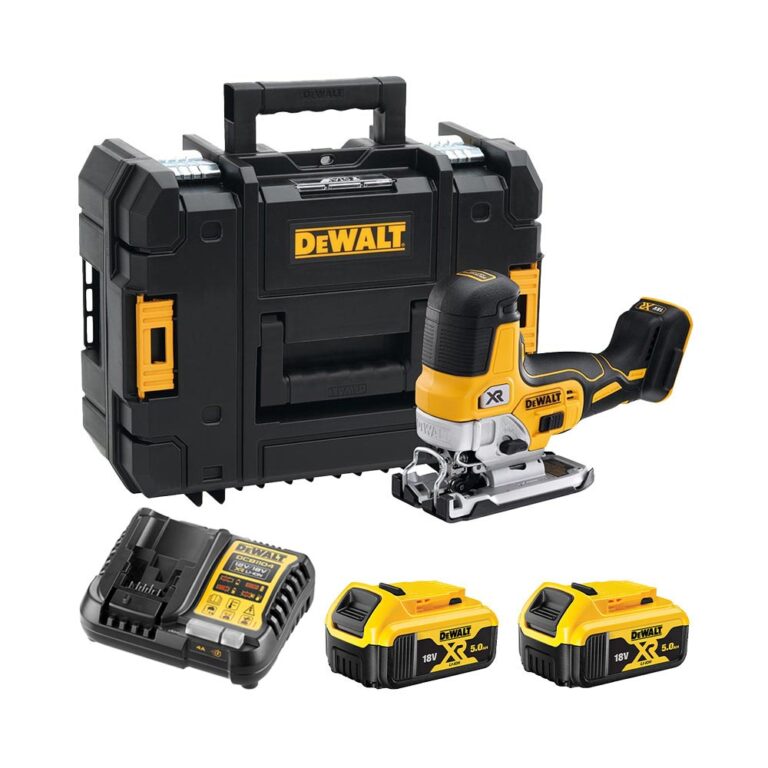 DeWalt DCS335P2 18V Akkus Dekopírfűrész 2x 5Ah akkuval, töltővel és TSTAK kofferrel