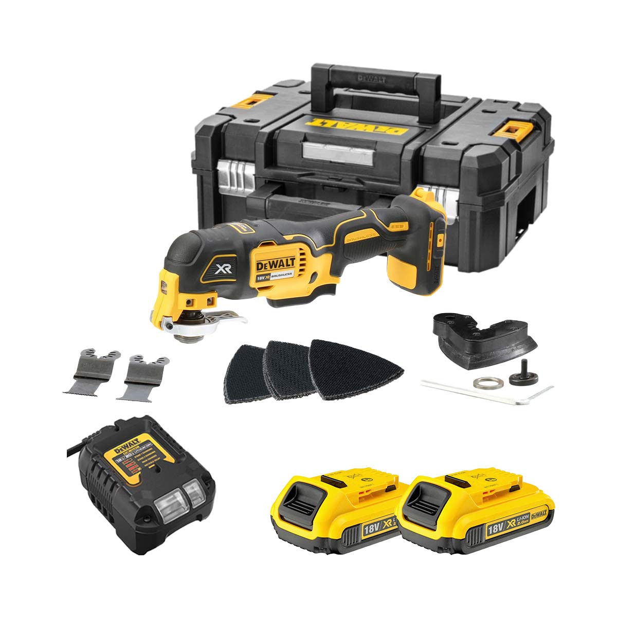 DeWalt DCS355D2 18V Szénkefe nélküli Akkus Multifunkciós Szerszám Készlet DeWalt DCS355D2 18V Szénkefe nélküli Akkus Multifunkciós Szerszám Készlet