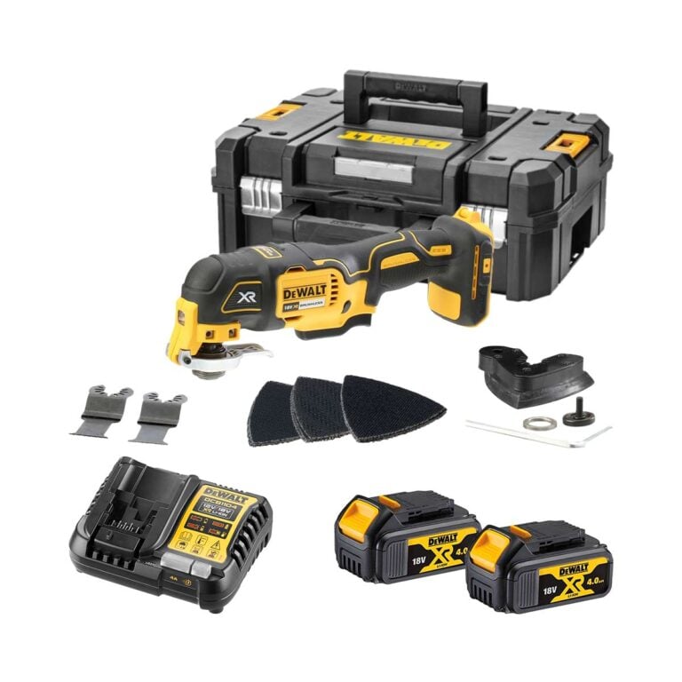 DeWalt DCS355M2 18V Kefe Nélküli Akkus Oszcilláló Multifunkciós Szerszám Szett 2x 4Ah Akkuval és TStak Kofferrel