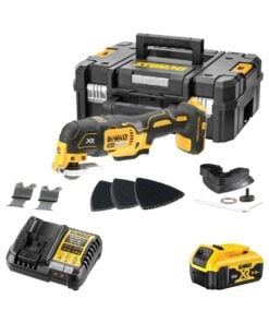 DeWalt DCS355P1 18V Kefe Nélküli Akkus Multifunkciós Gép, 1x 5Ah Akkuval, Töltővel és Kofferrel