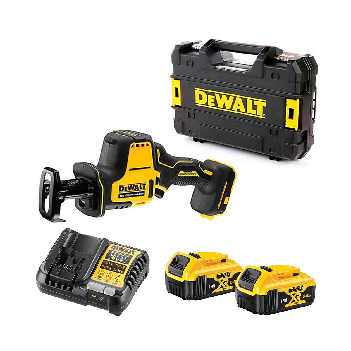 DeWalt DCS369P2 18V XR Akkumulátoros Szablyafűrész 2x 5Ah Akkuval és TSTAK Kofferrel DeWalt DCS369P2 18V XR Akkumulátoros Szablyafűrész 2x 5Ah Akkuval és TSTAK Kofferrel
