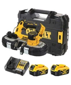 DeWalt DCS377P2 18V Akkus Szalagfűrész, 2x 5Ah Akkuval és TSTAK Kofferrel