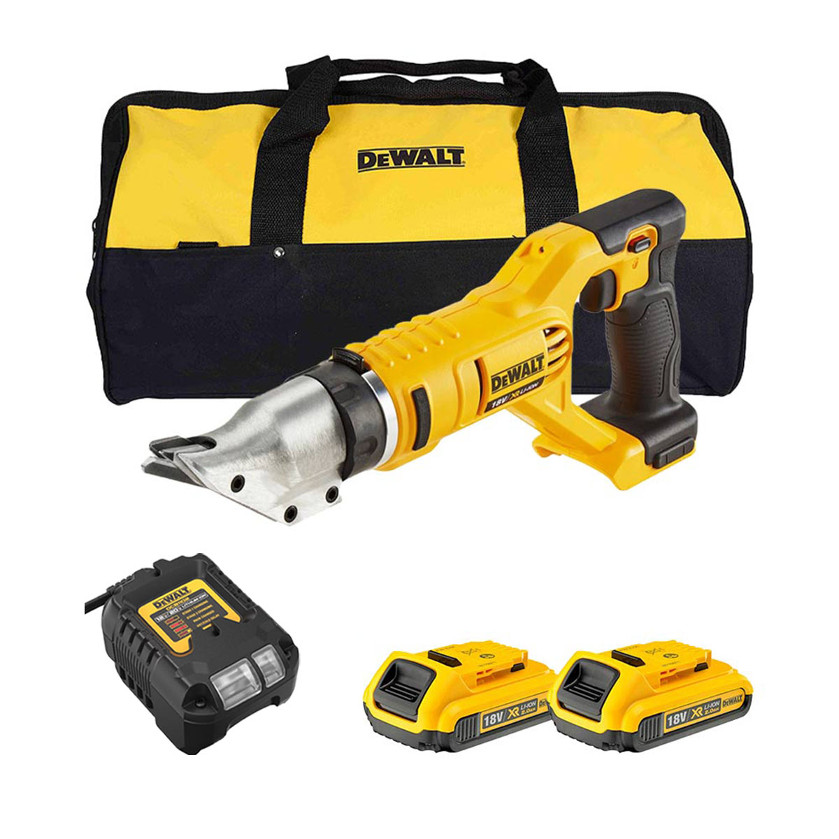 DeWalt DCS491D2 18V Akkus Lemezvágó Olló, 2x 2Ah Akkuval és Töltővel DeWalt DCS491D2 18V Akkus Lemezvágó Olló, 2x 2Ah Akkuval és Töltővel