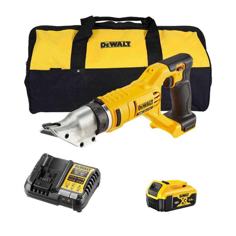 DeWalt DCS491P1 18V Akkus Lemezolló Készlet (1x 5Ah akkuval és töltővel)