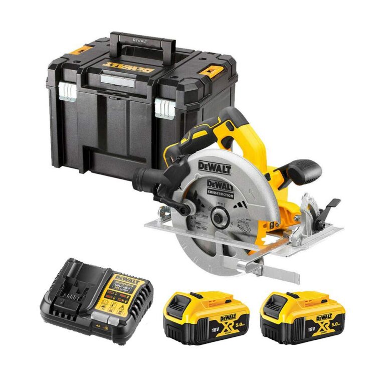 DeWalt DCS570P2 18V 184 mm Akkus Körfűrész szett 2x 5Ah akkuval és TSTAK kofferrel