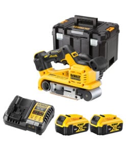 DeWalt DCW220P2 18V Akkus Szalagcsiszoló Szett (2x 5Ah akku, töltő, TSTAK koffer)
