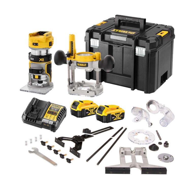 DeWalt DCW604P2 18V Akkus Él- és Felsőmaró Készlet 2x 5Ah Akkuval és T STAK Kofferrel