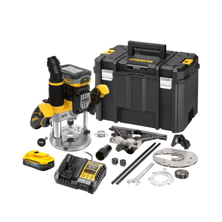 DeWalt DCW620H2 18V Akkus Felsőmaró 2x 5Ah Powerstack Akkuval és Kofferrel