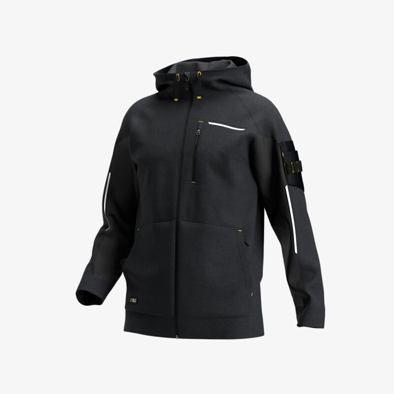 Safety Jogger Deneb Fekete Kapucnis Munkapulóver, 280 g/m²