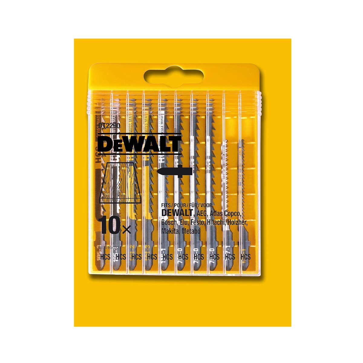 DeWalt DT2290 Dekopírfűrész lap készlet, 10 részes, fához DeWalt DT2290 Dekopírfűrész lap készlet, 10 részes, fához