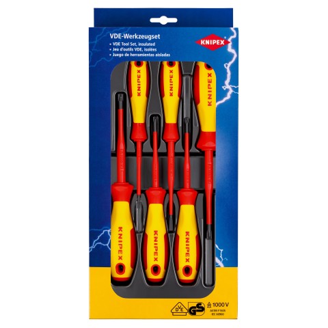 Knipex 1000 V Szigetelt Csavarhúzó Készlet, 6 részes (SL/SLS)