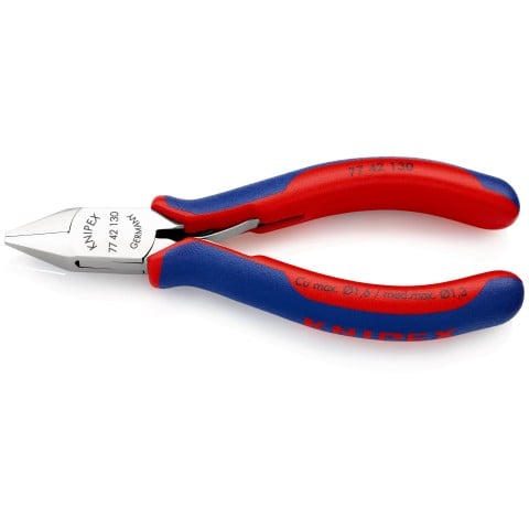 Knipex 77 42 130 Elektronikai Oldalcsípő Fogó, 130mm, Fazetta Nélkül