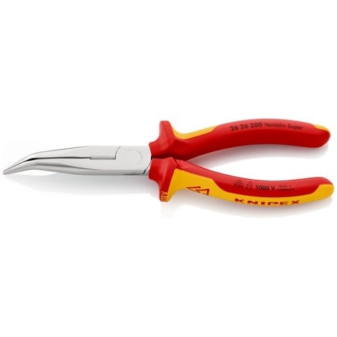 Knipex hajlított csúcsos fogó 200 mm 1000V