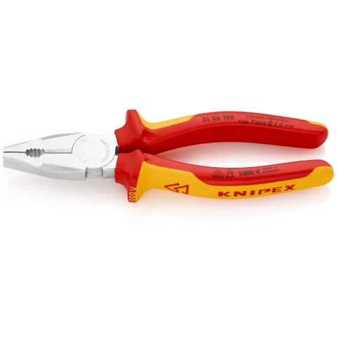 Knipex Kombinált Fogó, 190 mm, VDE 1000V Szigeteléssel