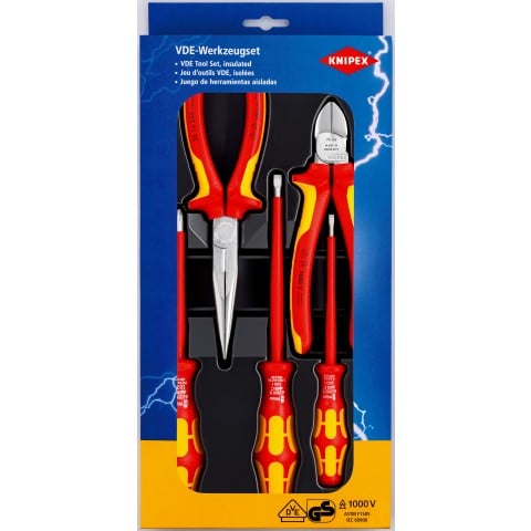 Knipex 1000V VDE Szigetelt Fogó és WERA Csavarhúzó Készlet, 6 részes
