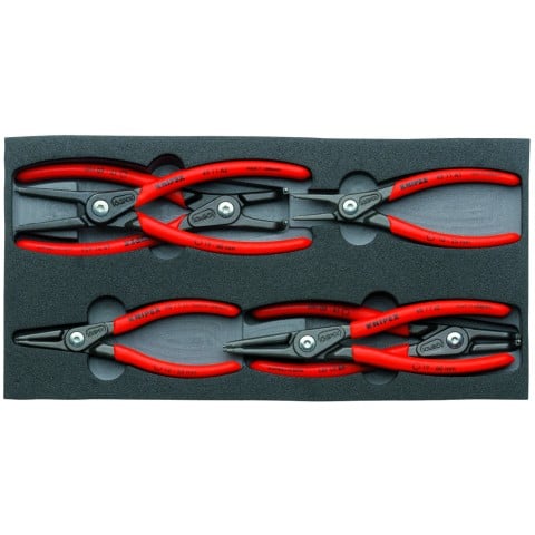 Knipex Seger gyűrű fogó készlet, 6 darabos, PUR betétben