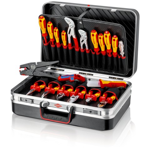 Knipex 1000V Elektromos Szerszámkészlet, 20 részes, ABS kofferben
