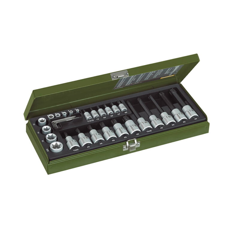 Proxxon Torx dugókulcs készlet 1/4" + 1/2", TX8–TX60, 29 részes (PX23103)