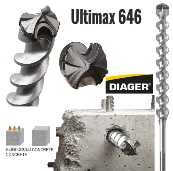 DIAGER SDS-MAX betonfúró szár Ultimax 646 35x540 mm DIAGER SDS-MAX betonfúró szár Ultimax 646 35x540 mm
