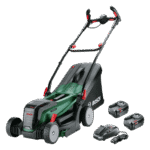 Bosch Zöld UniversalRotak 2x18V-37-550 akkus fűnyíró szett