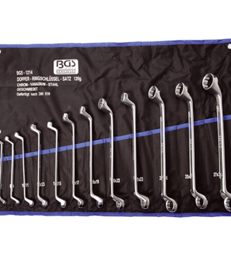 BGS Kétoldalas Hajlított Gyűrűskulcs Készlet, 6-32 mm, 12 részes
