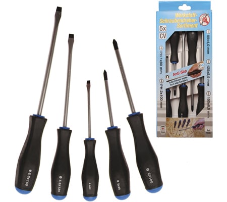 BGS csavarhúzó készlet, 5 részes (4mm, 5.5mm, 6.5mm, PH1, PH2)