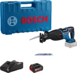 Bosch GSA 185-LI Akkus Szablyafűrész 18V 5.0Ah akkuval, fém kofferben